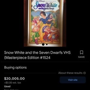 Rare Snow White and the seven dwarfs vhs tape